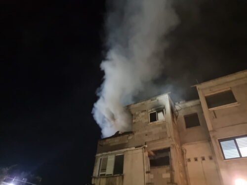 A fire broke out in a residential apartment in Safed, and four firefighters were rushed to the scene